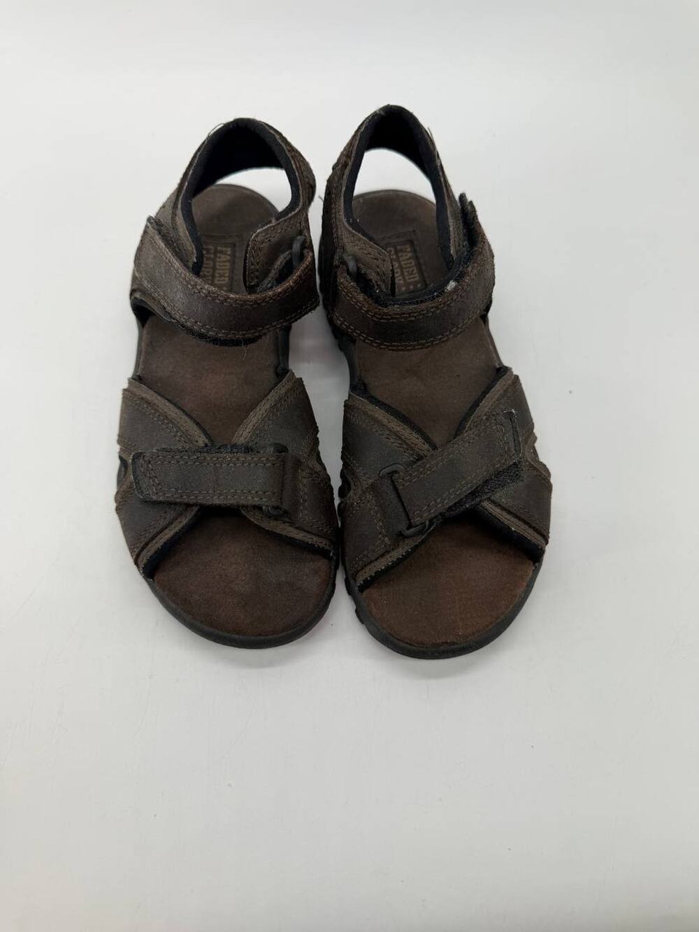 Faded Glory Boys Sport Sandals Brown Hook Loop Outdoor Shoes Youth Size 3